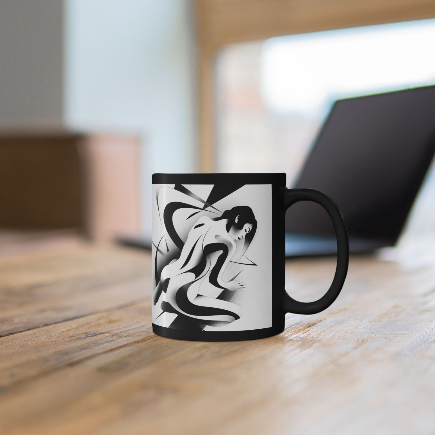 "Beneath the Surface" Black Ceramic Mug - 11oz & 15oz