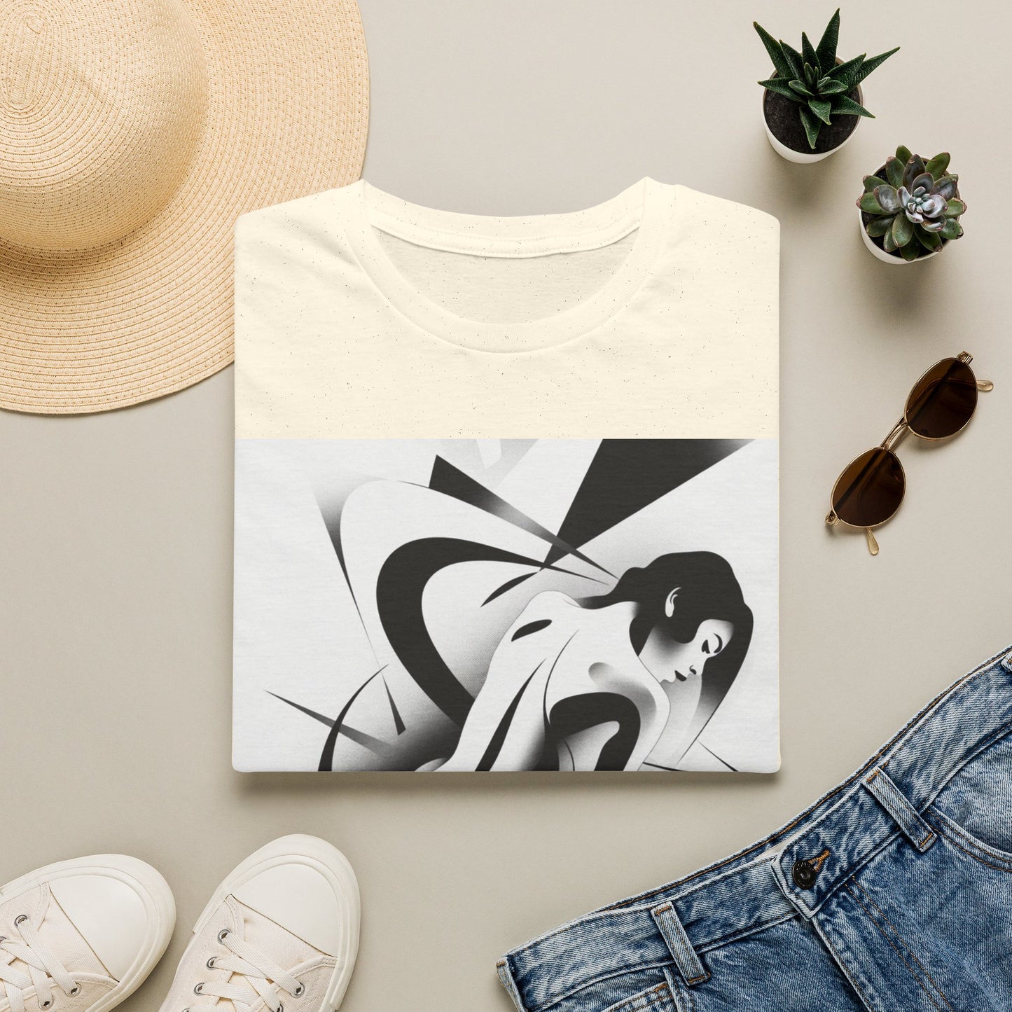 "Beneath the Surface" - Black & White Art T‑Shirt
