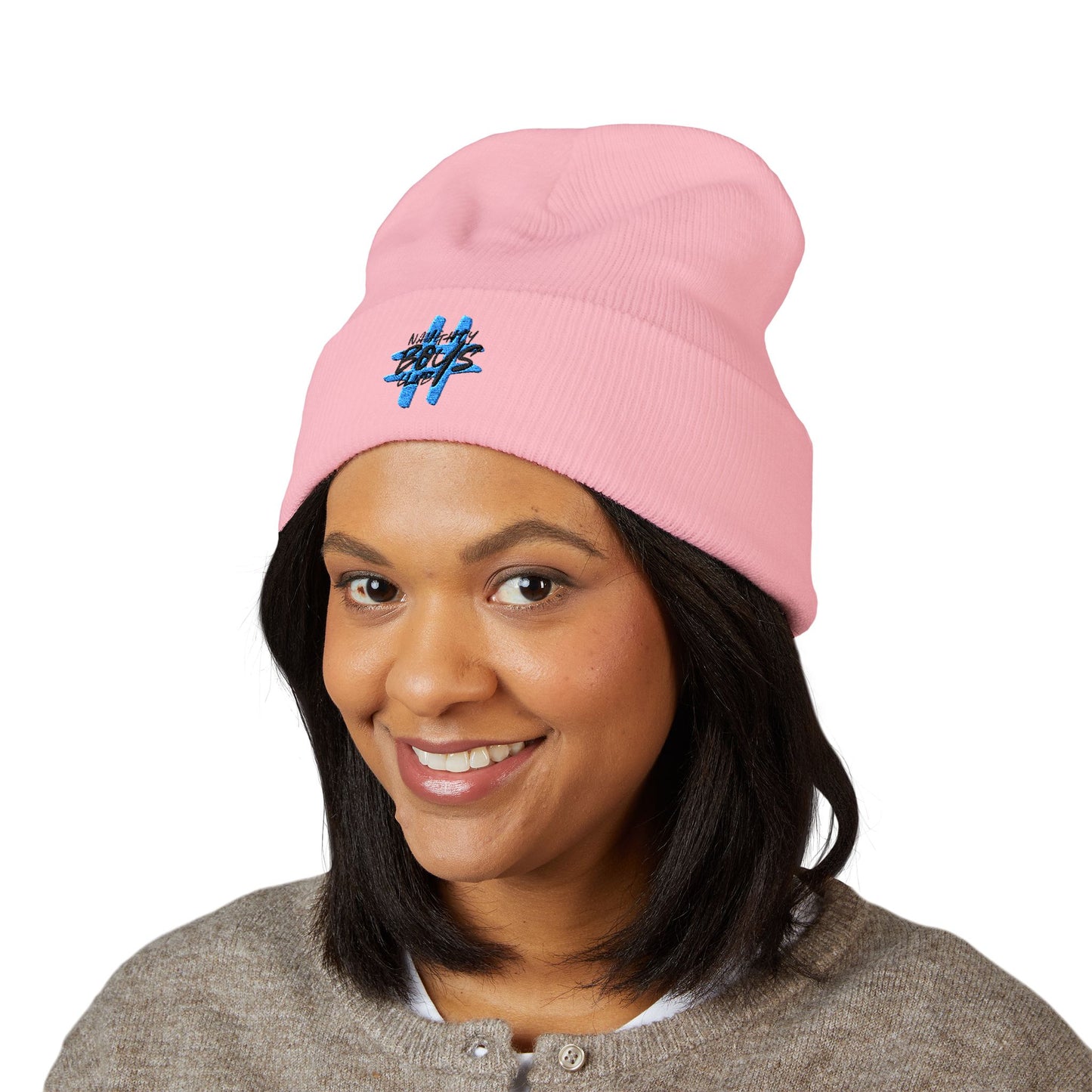 #NaughtyBoysClub Embroidery Cuffed Beanie