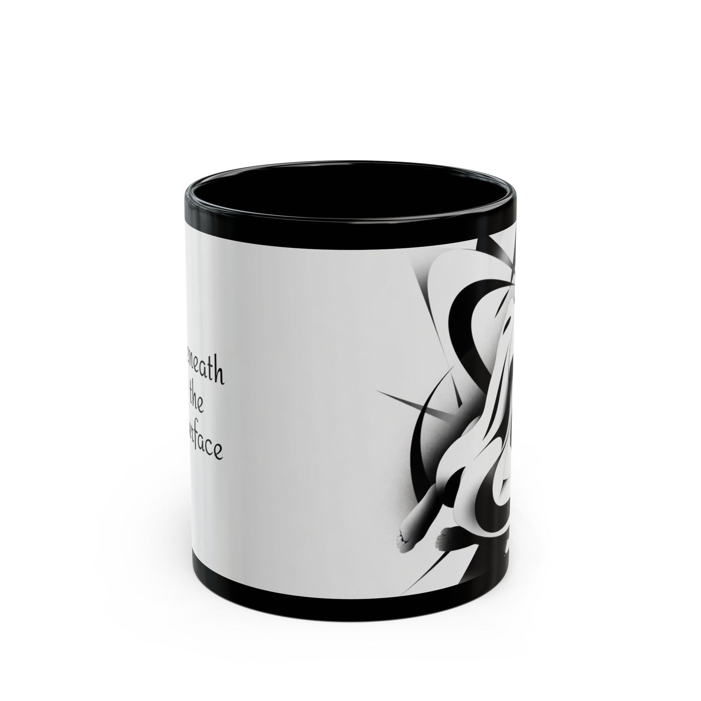 "Beneath the Surface" Black Ceramic Mug - 11oz & 15oz