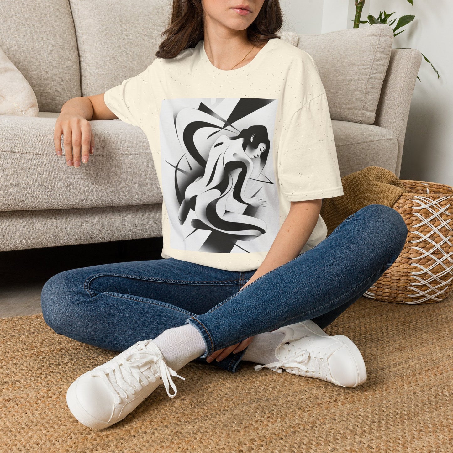 "Beneath the Surface" - Black & White Art T‑Shirt