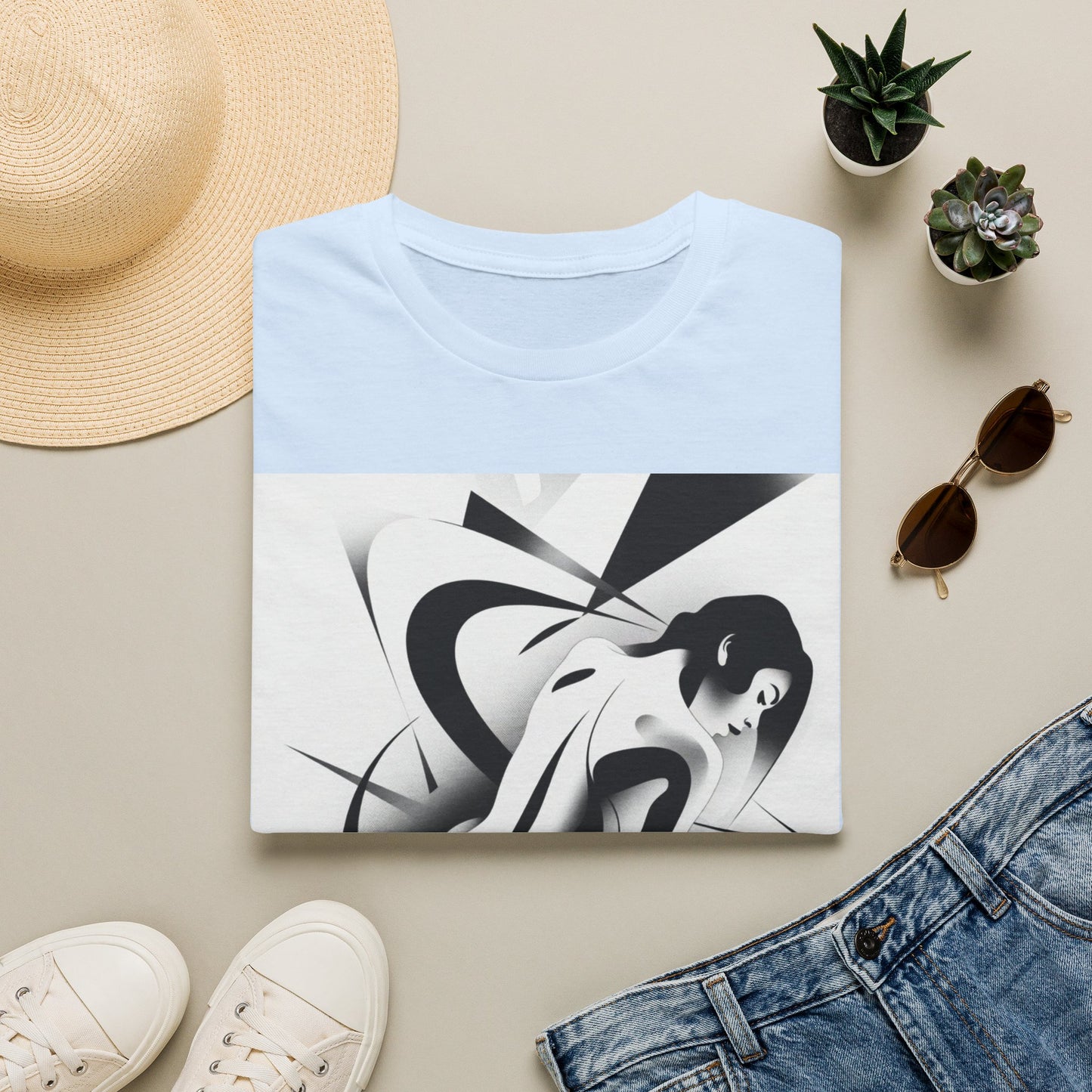 "Beneath the Surface" - Black & White Art T‑Shirt