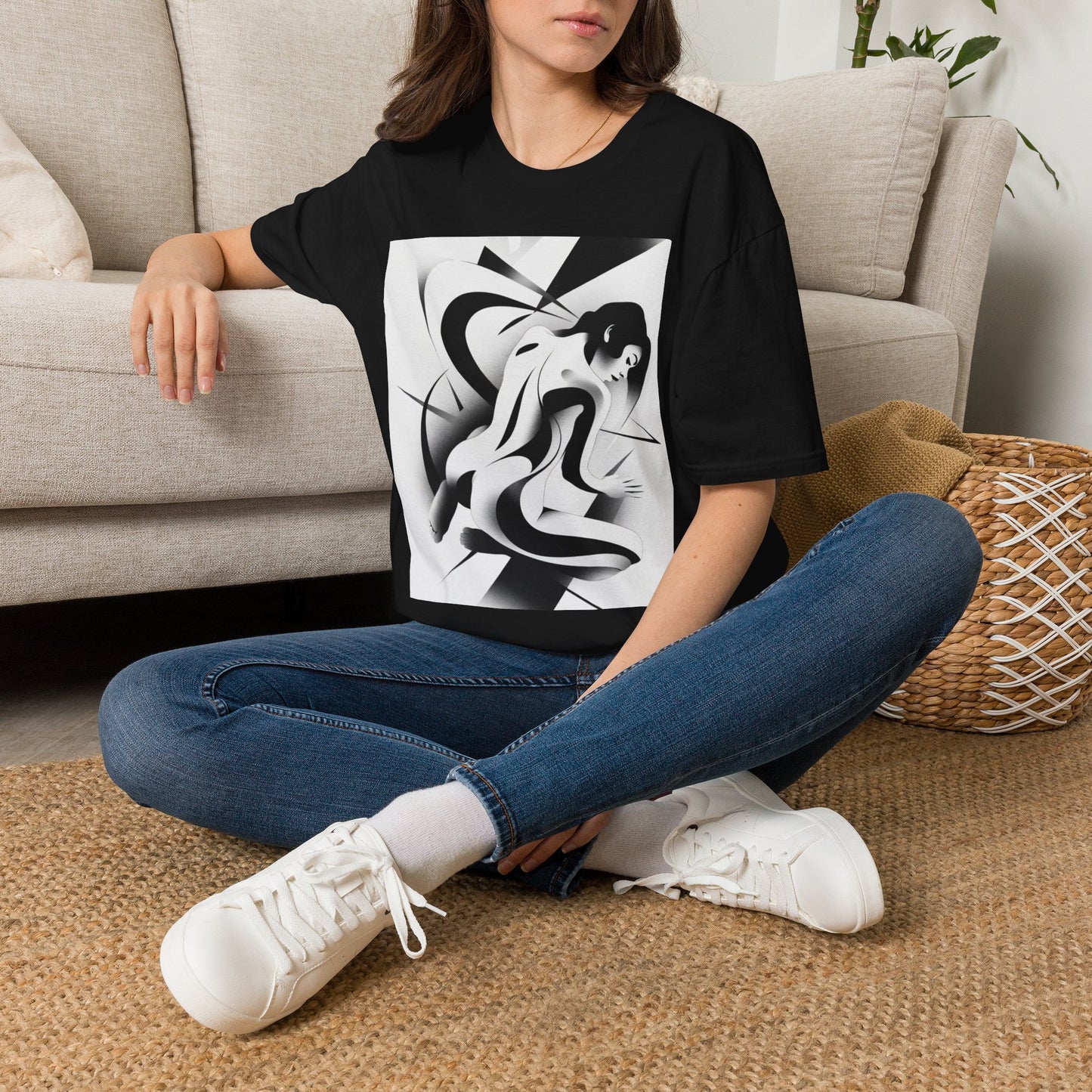 "Beneath the Surface" - Black & White Art T‑Shirt
