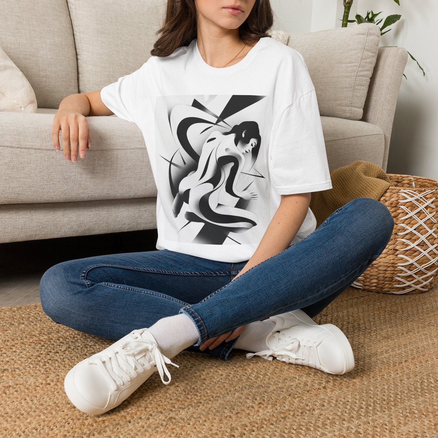 "Beneath the Surface" - Black & White Art T‑Shirt