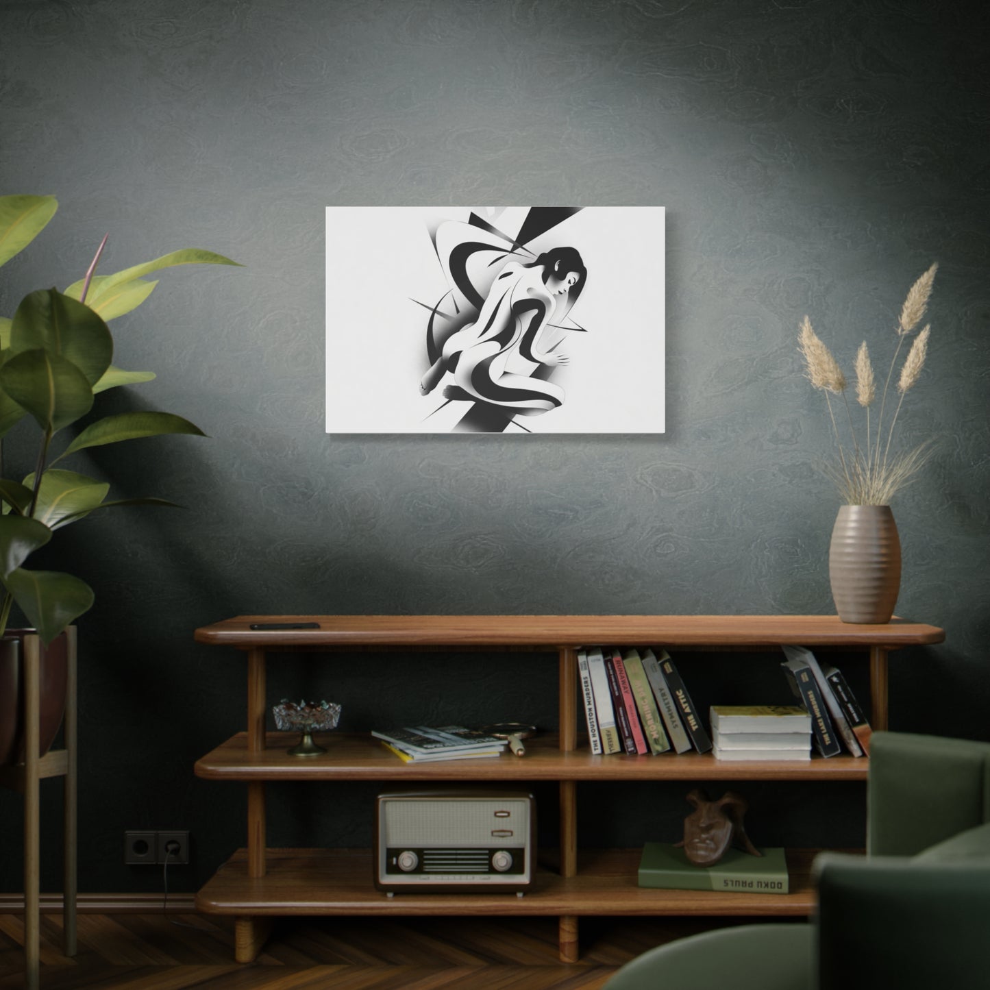 "Beneath the Surface" Canvas — Minimal Black & White Wall Art