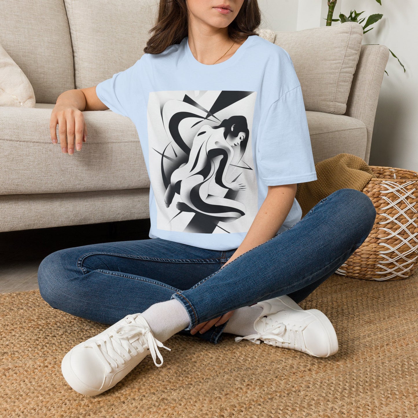 "Beneath the Surface" - Black & White Art T‑Shirt